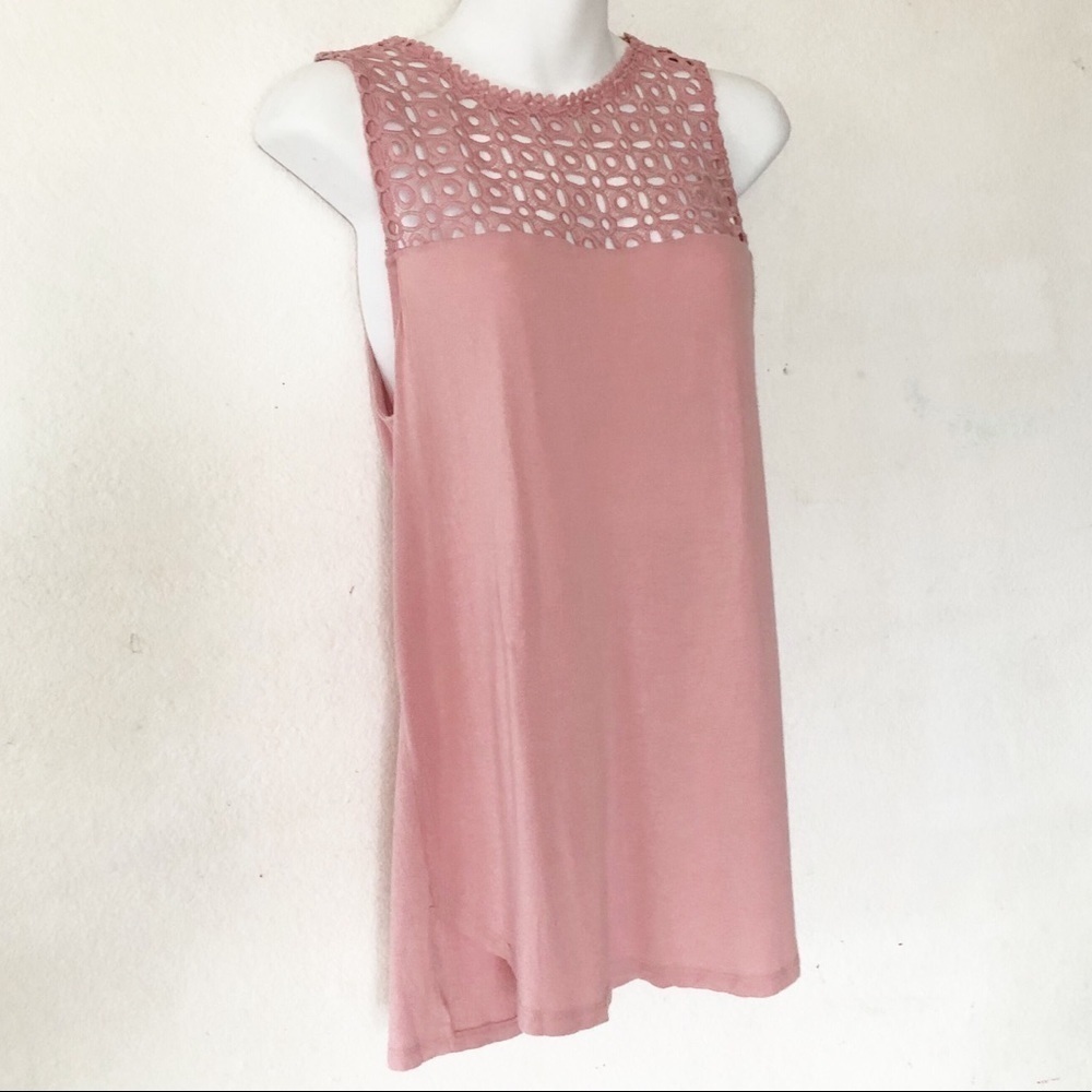 H&M Rose Eyelet Tunic Top